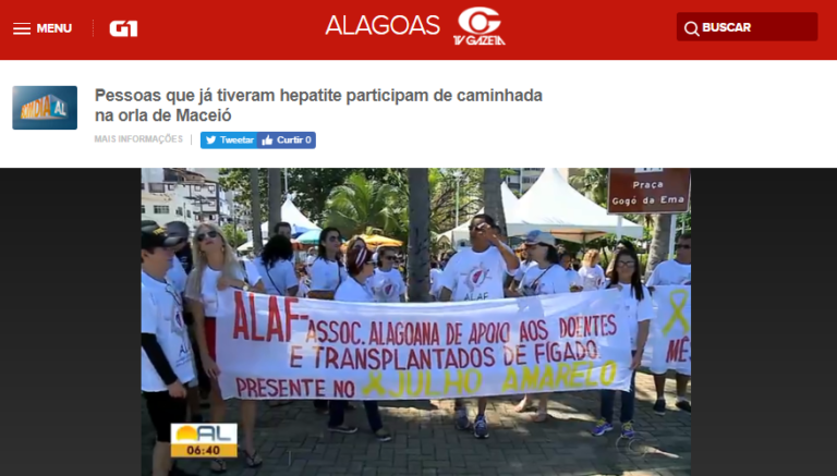 Julho Amarelo é destaque na TV Gazeta – Alagoas